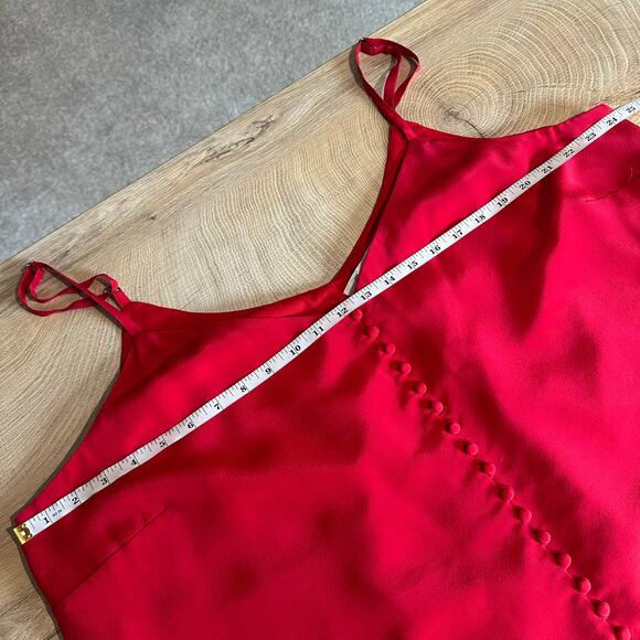 Madewell Silk Button Down Cami Cranberry Red 22 - Picture 10 of 14